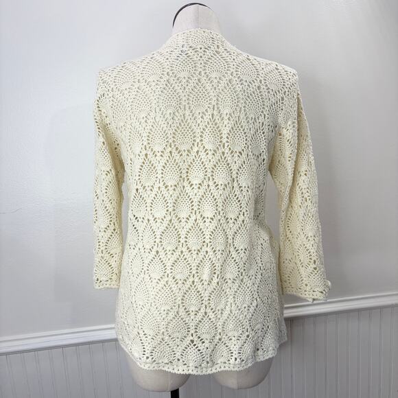 Liz Claiborne Woman by Elisabeth Size 1X Crochet Knit Vintage Cardigan Sweater - Picture 2 of 14